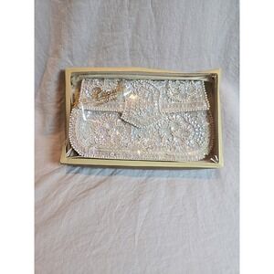 Le Regale New‎ York Vintage Clutch Purse Ivory With Sequins